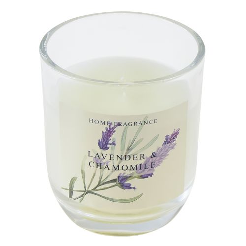 Product Scented candle in glass lavender chamomile cream Ø7.5cm H8.5cm