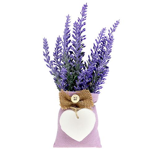 Floristik24 Lavender bag 18cm with a wax heart