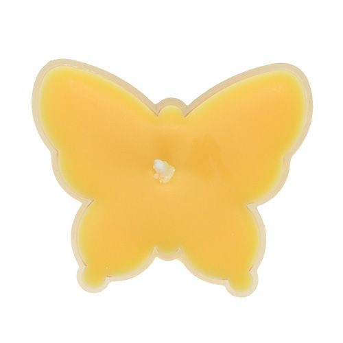 Floristik24 Scented tea light butterfly Ø4.8cm H2cm yellow 6pcs
