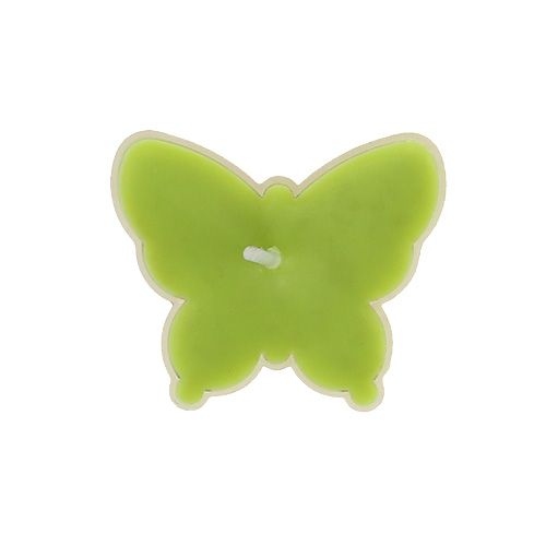 Floristik24 Scented tea light butterfly Ø4.8cm H2cm green 6pcs