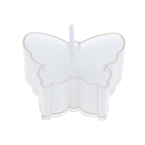 Floristik24 Scented tea light butterfly Ø4.8cm H2cm white 6pcs