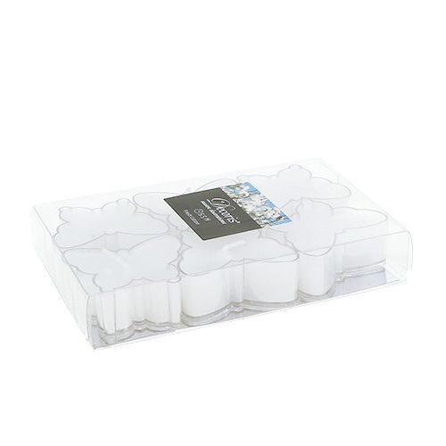 Floristik24 Scented tea light butterfly Ø4.8cm H2cm white 6pcs