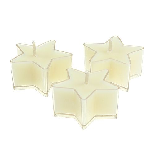 Floristik24 Scented tea light star shape cream Ø4cm 6pcs