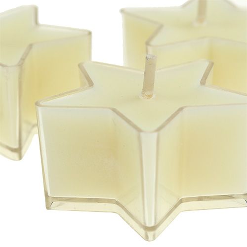 Floristik24 Scented tea light star shape cream Ø4cm 6pcs