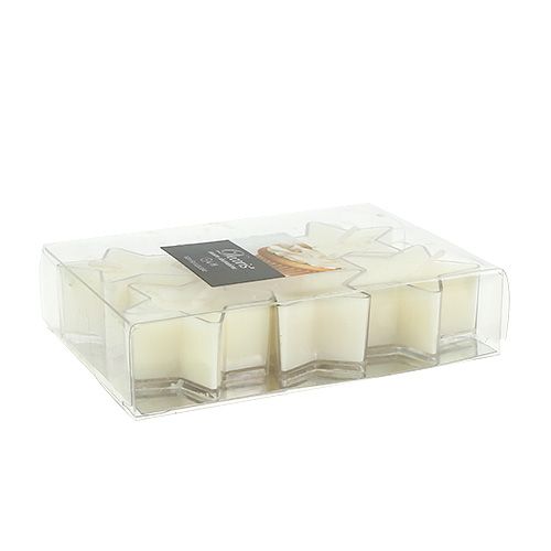 Floristik24 Scented tea light star shape cream Ø4cm 6pcs