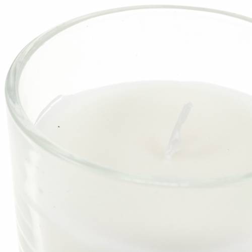Floristik24 Scented candle in a glass vanilla white Ø8cm H10.5cm