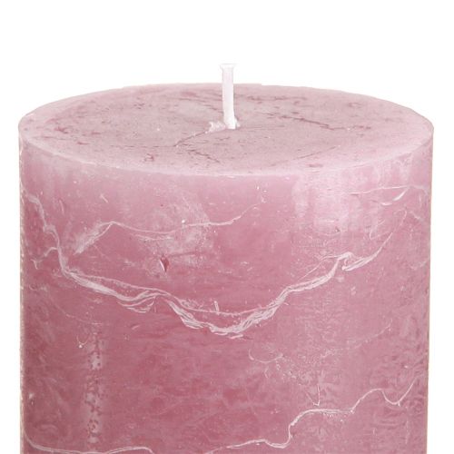 Product Solid-color pillar candles, antique rose, 70x100mm, set of 4 - Romantic decoration