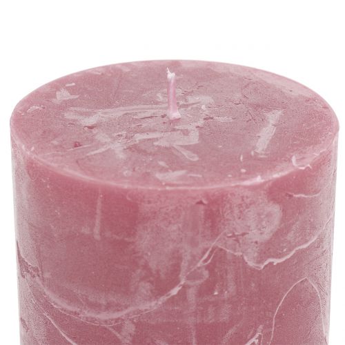 Product Solid colored candles antique pink 60x80mm 4pcs