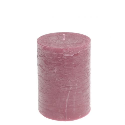 Solid colored candles antique pink 85x120mm 2pcs