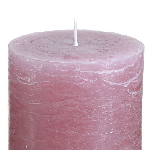 Product Elegant antique rose pillar candles 70×80mm, set of 4, for table decoration, Advent wreath and romantic ambience