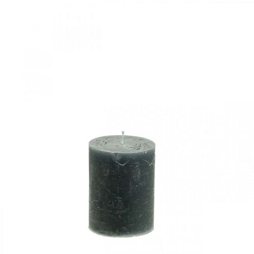Product Solid-color pillar candles, anthracite, 70x100mm, set of 4 – decoration, Advent, long burning time