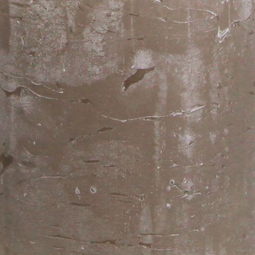 Product Solid-colored brown pillar candles 60×80 mm, set of 4. Rustic decorative candles for a cozy atmosphere.