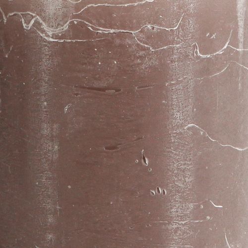 Product Large brown pillar candles 70×120mm 4-pack – Elegant cylinder candles in smoky brown, dyed throughout for decoration and coziness