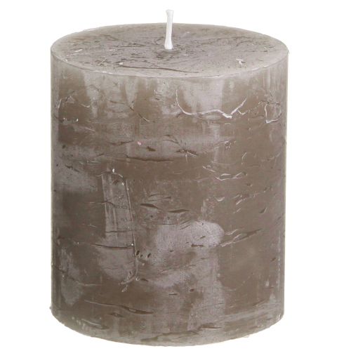 Product Rustic, solid-colored brown pillar candles, 70x80mm, set of 4; high-quality decorative candles for a cozy atmosphere