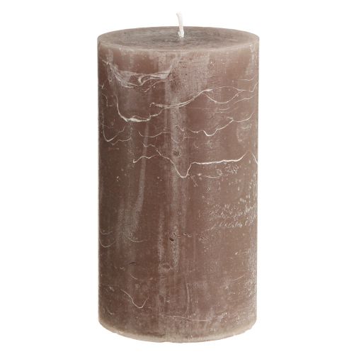 Product Solid-colored brown pillar candles, 85 x 150 mm, set of 2 – Decorative candles for a cozy atmosphere and festive occasions