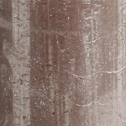Product Large brown pillar candles, solid-colored smoky brown, rustic design, 100h burn time, elegant decoration, set of 2, 85x200mm