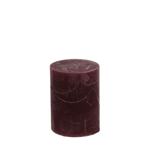 Solid colored candles burgundy 60x80mm 4pcs