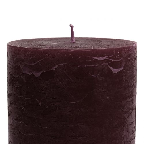 Product Solid colored candles burgundy 85x120mm 2pcs