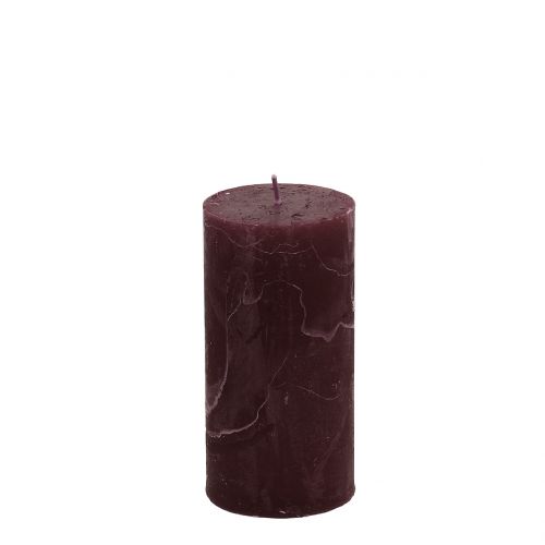 Product Solid colored candles burgundy 50x100mm 4pcs
