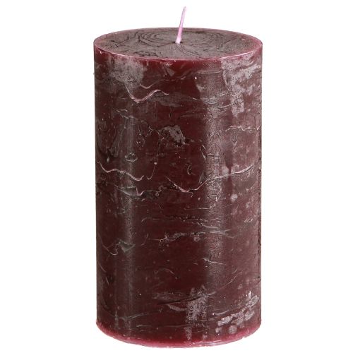 Product Set of 4 Burgundy pillar candles, solid color, 70x120mm - Decorative candles for home ambience &amp; wellness