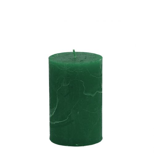 Floristik24 Solid-colored candles dark green 60x100mm 4 pcs