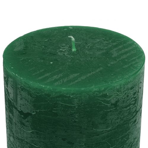 Floristik24 Solid-colored candles dark green 60x100mm 4 pcs