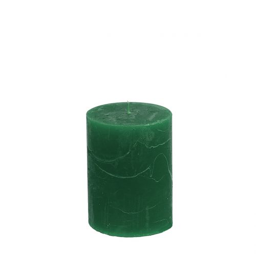 Solid colored candles dark green 60x80mm 4pcs