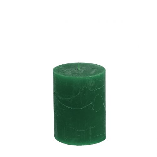 Solid-colored candles dark green 60x80mm 4pcs