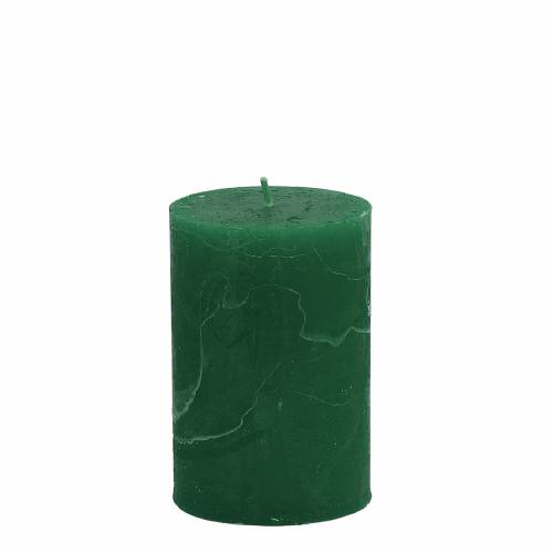Solid colored candles dark green 70x100mm 4pcs