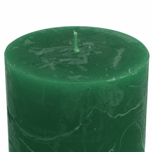 Product Premium pillar candles, dark green, 70x80mm, set of 4, colored throughout