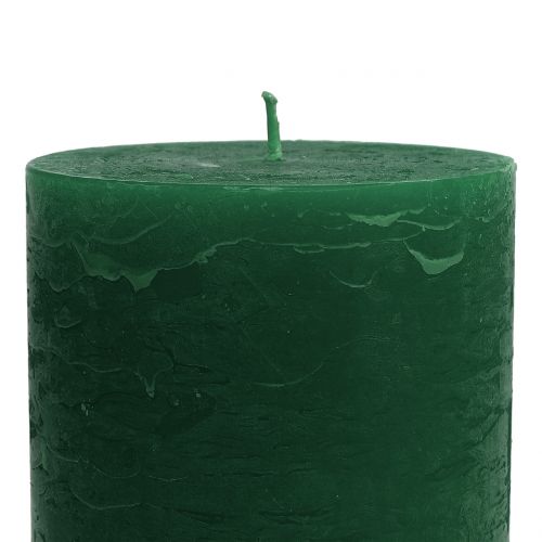 Product Solid colored candles dark green 85x150mm 2pcs