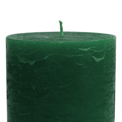 Product Solid-colored candles dark green 85x150mm 2 pcs