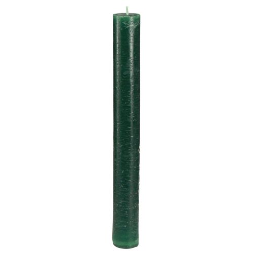 Floristik24 Solid coloured candles dark green taper candles 34x300mm 4 pcs