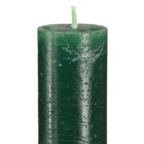 Floristik24 Solid coloured candles dark green taper candles 34x300mm 4 pcs