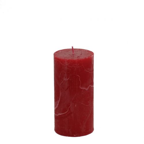 Floristik24 Solid colored candles dark red 50x100mm 4pcs