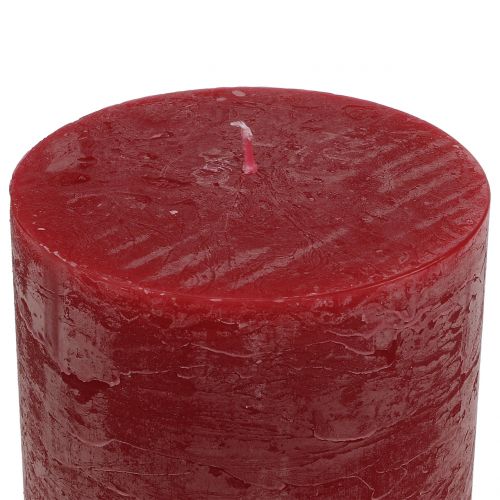 Floristik24 Solid-colored candles dark red 60x100mm 4 pcs