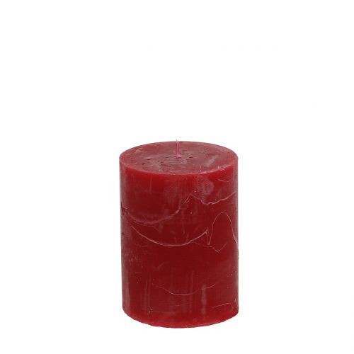 Floristik24 Solid colored candles dark red 60x80mm 4pcs