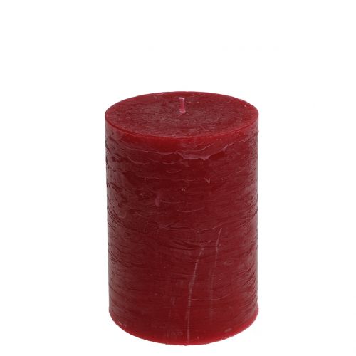 Solid colored candles dark red 85x120mm 2pcs