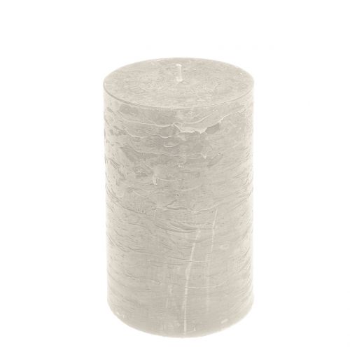 Solid coloured candles grey 85x150mm 2pcs