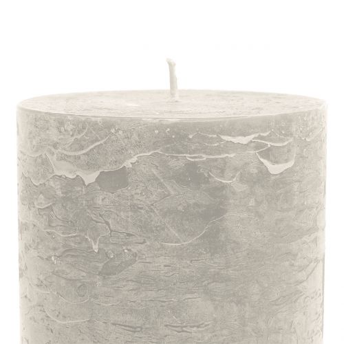 Product Solid coloured candles grey 85x150mm 2pcs