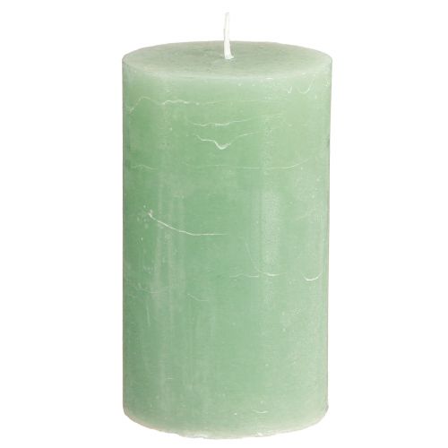 Product Jade Green Pillar Candles, Dyed Through, High-Quality Decorative Candles 70x120mm, Stylish Table Decoration and Gift Idea, Set of 4