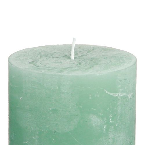 Product Solid-colored pillar candles, green jade, 70×80mm, set of 4, for decoration and relaxation