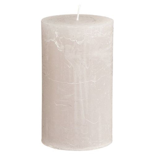 Product Light Grey Pillar Candles, Set of 4 - Solid Color, Decorative Cylinder Candles 70x120mm, Long-Lasting Block Candles for Stylish Lighting and Home Decoration