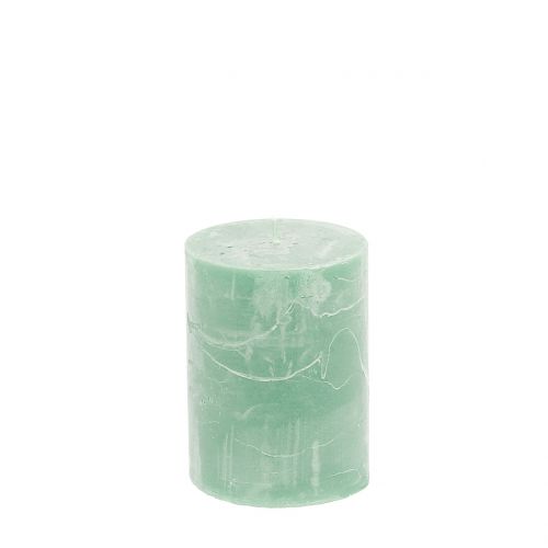 Floristik24 Solid-colored candles light green 60x80mm 4 pcs