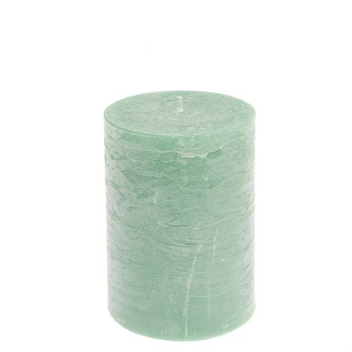 Solid colored candles light green 85x120mm 2pcs