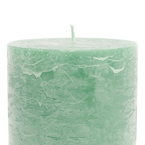 Product Solid colored candles light green 85x150mm 2pcs