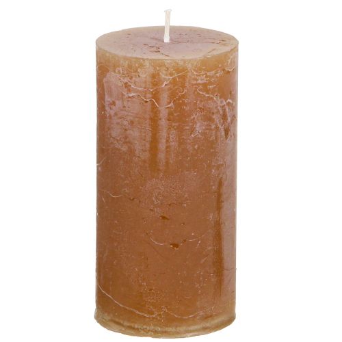 Product Solid-color pillar candles, caramel, 50x100mm, set of 4, long burning