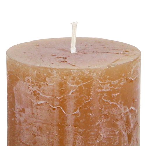 Product Solid-color pillar candles, caramel, 50x100mm, set of 4, long burning