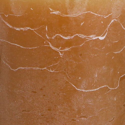 Product Solid-colored caramel pillar candles 70×100mm Set of 4 - Rustic decoration, long burning time, brown candles for coziness