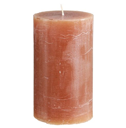 Floristik24 Solid-colored caramel pillar candles 70×120mm, set of 4, decorative candles, long burning time, home decor, table decoration
